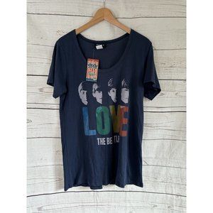 NEW The Beatles LOVE Women’s Shirt Tee Shirt Top L Junk Food scoop neck cotton